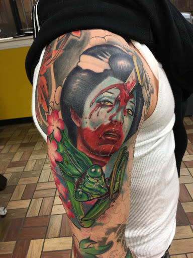Explore tattoo shoulder ideas, creative tattoo ideas in Mcallen, available at World Famous La Mancha Tattooz