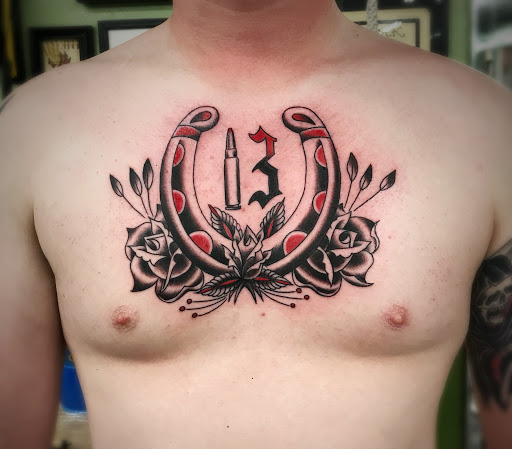 Explore apple tattoo ideas, creative tattoo ideas in Twentynine Palms, available at Hilltop Tattoo Company