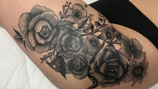 Explore to the moon and back tattoo ideas, creative tattoo ideas in Wichita, available at PVI ICT TATTOO SHOP