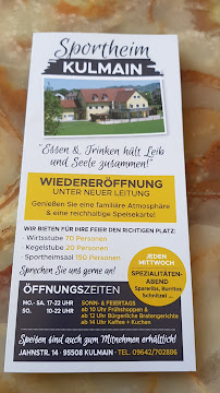 Carte du Sportheim Kulmain (Pächterin Silke Veigl) à Kulmain