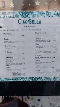 Restaurant italien Ciao Bella à Rennes (la carte)