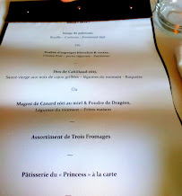 Princess Elizabeth à Dunkerque menu