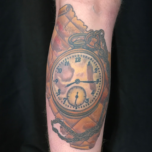 Explore medusa thigh tattoo ideas, creative tattoo ideas in Virginia Beach, available at Studio Evolve