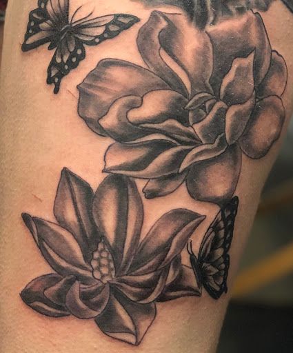 Explore army sleeve tattoo ideas, creative tattoo ideas in Barberton, available at Magic City Tattoo Company