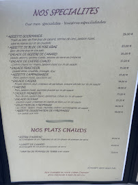 Menu du Aux Goûters Champêtres Restaurant du Hameau à Chantilly