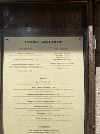 Restaurant TAVERNE SAINT AMANT à Rouen (la carte)
