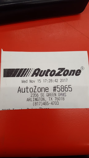 Auto Parts Store «AutoZone», reviews and photos, 2356 Green Oaks Blvd, Arlington, TX 76018, USA