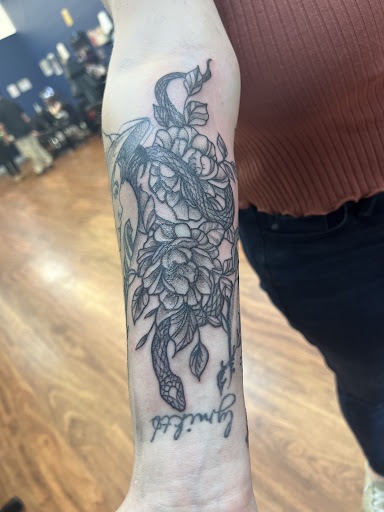 Explore tattoo ideas on forearm for woman, creative tattoo ideas in Cocoa, available at Rorschach Tattoo Shop and Piercing Studio
