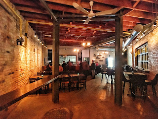 A row of beer taps