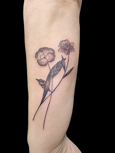 Explore lower arm sleeve tattoo ideas, creative tattoo ideas in Linden, available at Physical Graffiti