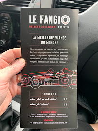 Menu / carte de Le Fangio à Mulhouse