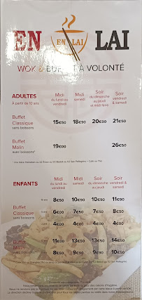 Enlai à Chambray-lès-Tours menu