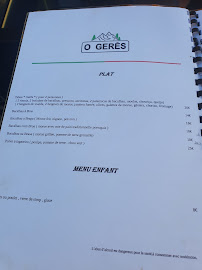 Menu / carte de O Gerês à Rouen