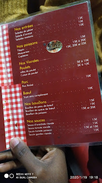 Carte du Restaurant Le Prince à Paris