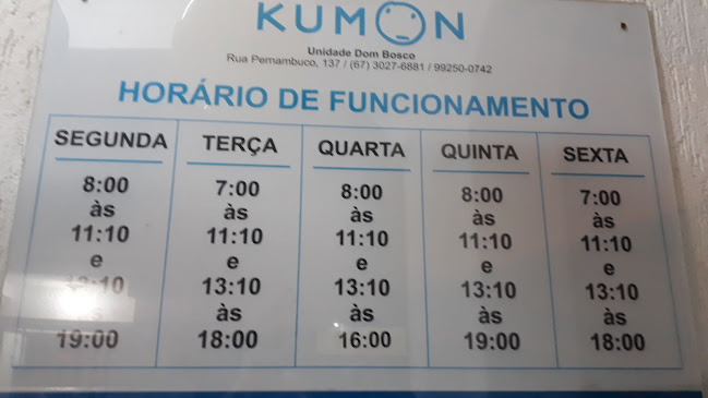 Avaliações sobre Kumon Campo Grande-Dom Bosco/Ms em Campo Grande - Escola de idiomas