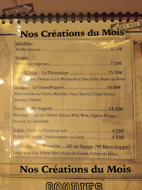 Upper Café Les Halles à Paris menu