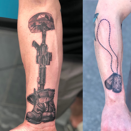 Find masonic tattoo sleeve ideas for your next unique tattoo in Lockport at Archer Ink Tattoo