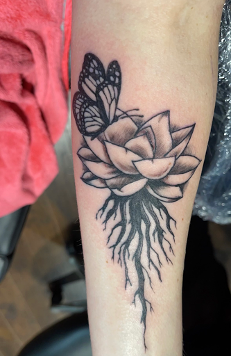 Explore night sky tattoo ideas, creative tattoo ideas in Denison, available at Crossroads Tattoo Studio