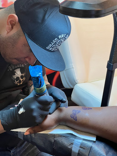 Explore inner bicep tattoo cover up ideas, creative tattoo ideas in Duluth, available at Tattoo Fiesta