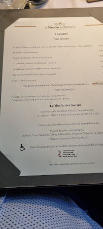 Menu du Le Moulin Des Saveurs à Distré