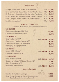 Menu du Le Bistrot 1951 à Saint-Alban-de-Montbel