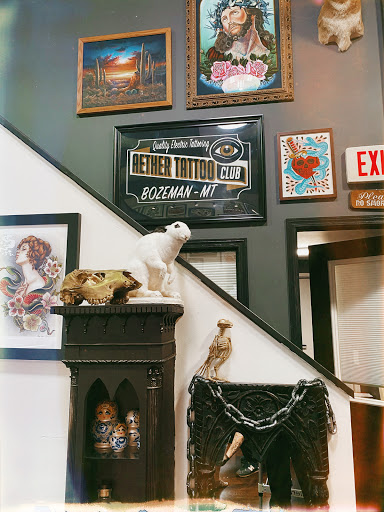 Explore mens patchwork tattoo ideas, creative tattoo ideas in Bozeman, available at Aether Tattoo Club