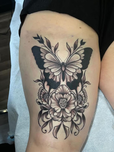 Explore branch tattoo ideas, creative tattoo ideas in Modesto, available at Dying Art Tattoo