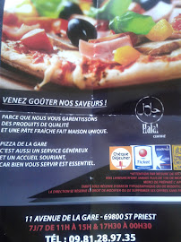 Pizzeria Pizza De La Gare à Saint-Priest (le menu)