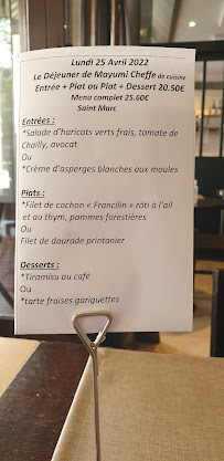 Bourgogne Sud à Paris menu