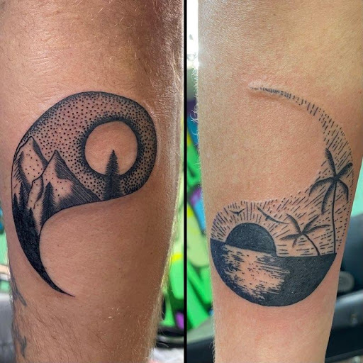 Explore daughter sleeve tattoo ideas, creative tattoo ideas in Mckinney, available at Borrowed Time Fine Art Gallery Tattoo Shop