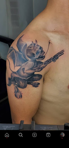 Explore forearm dragon tattoo ideas, creative tattoo ideas in Riverside, available at Darkstar Tattoo CA