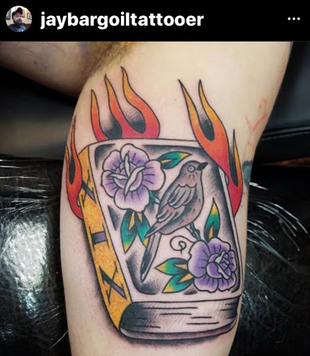 Explore checkered flag tattoo ideas, creative tattoo ideas in Marietta, available at Lucky Draw Tattoos III