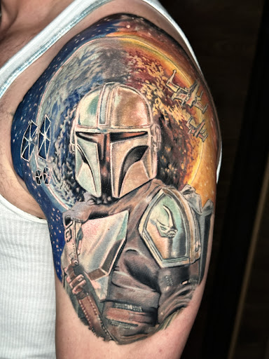 Explore stamp tattoo ideas, creative tattoo ideas in Deerfield Beach, available at Black Rose Tattoo Studio