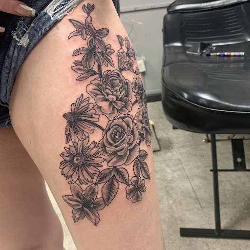 Explore cheek tattoo ideas, creative tattoo ideas in Hudson Falls, available at ALTERED ADDICTION TATTOOS