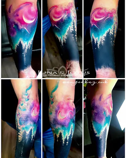 Explore athlete tattoo ideas, creative tattoo ideas in Casper, available at Luna & Lotus Amethyst Ink Angie Kay