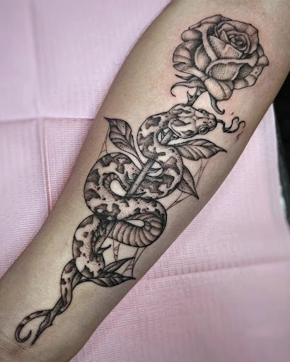 Explore tattoo ideas for your legs, creative tattoo ideas in Palm Harbor, available at Angry Owl Tattoo and Piercing