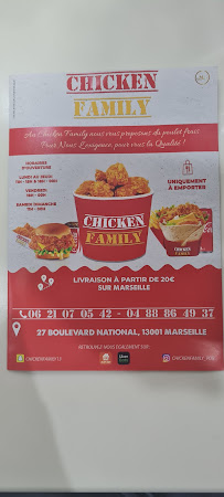 Restauration rapide Chicken family national à Marseille (la carte)