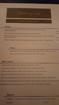 Restaurant Restaurant Mangold à Hamburg (la carte)