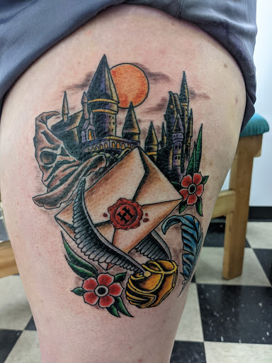 Explore shoulder tattoo ideas male, creative tattoo ideas in New Bern, available at Ol Skool Tattoos