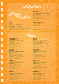 Pizzeria Mister Oregano à Grado-Pineta (la carte)