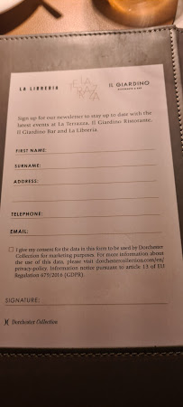 Il Giardino Ristorante à Rome menu