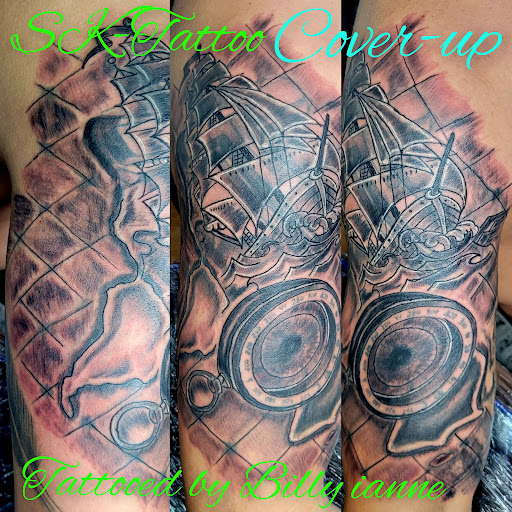 Explore 2 face tattoo ideas, creative tattoo ideas in Meridian, available at SK-Tattoo1