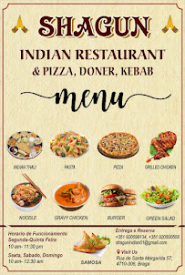 Menu du Shagun Indian Restaurant à Braga