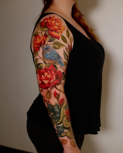 Explore bow hunting tattoo ideas, creative tattoo ideas in Culver City, available at PW Gallery