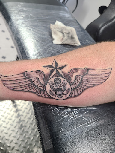 Explore angel chest tattoo ideas, creative tattoo ideas in Pahrump, available at Social Suicide Tattoos