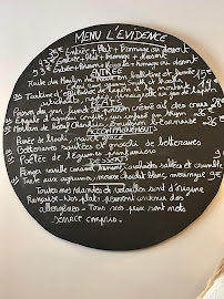 Menu / carte de Restaurant Dijon L'évidence | Restaurant Bistronomique à Dijon
