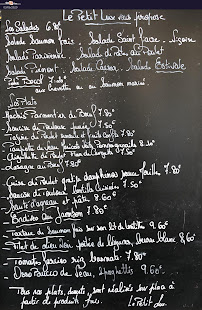 Restaurant Le Petit Lux à Paris (le menu)
