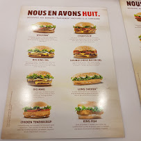 Menu / carte de Burger King à Nice