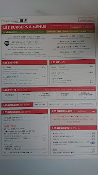 Menu / carte de Les Burgers de Papa à Bordeaux