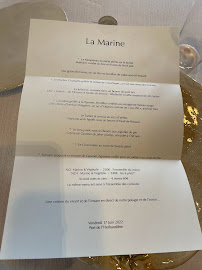 Restaurant gastronomique La Marine à Noirmoutier-en-l'Île (la carte)